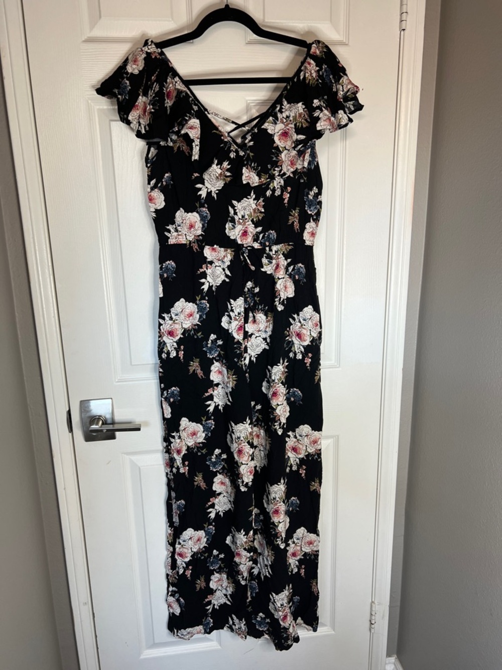 Black Floral Off-Shoulder romper